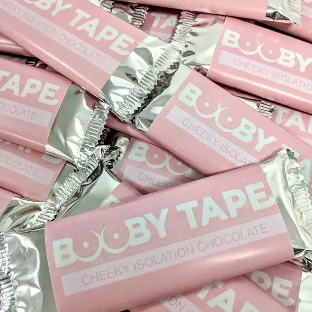 Pink personalised chocolate wrappers for branded candy bars - personalised chocolate wrappers